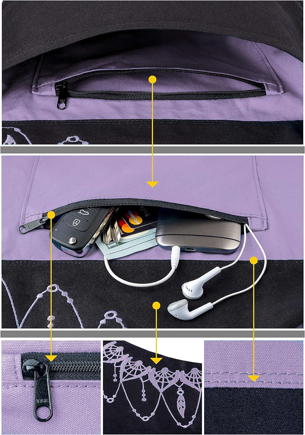 yoga mat bag zipper pocket with accessories